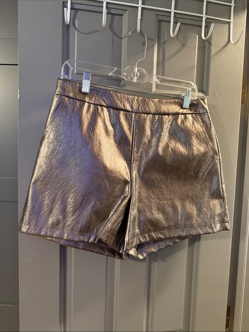 Buddy Love Metallic Bronze High-Waist Shorts